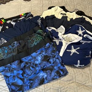 Sz L⭐️ 9 Piece Swimwear Bundle: 2 Bandeau Tankini Tops, 7 Coverups. Like New